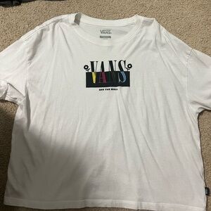 Vans White Cropped T-Shirt “Vans” logo